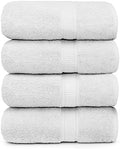 Ariv Premium Bath Towels Pack of 4, 100% Cotton, Large, Super Soft, Highly Absorbent, Quick Dry, Durable, Comfortable, Great Value & Quality, Perfect for Home & Bathroom - White
