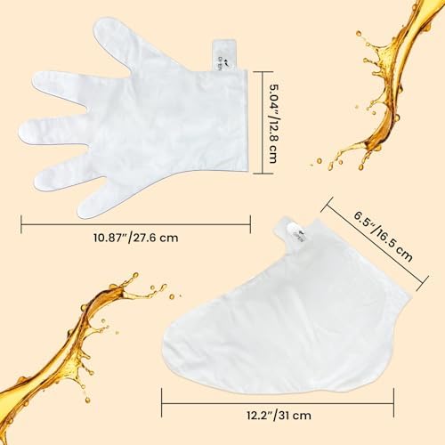 BLOOMORA Moisturizing Hand & Foot Mask Set with Shea Butter, Jojoba Oil & Vitamin E, Foot Mask for Dry Cracked Feet & Hand Moisturizer Gloves, 6 Hydrating Socks, 6 Moisturizing Gloves (6 pairs each) - Image 7