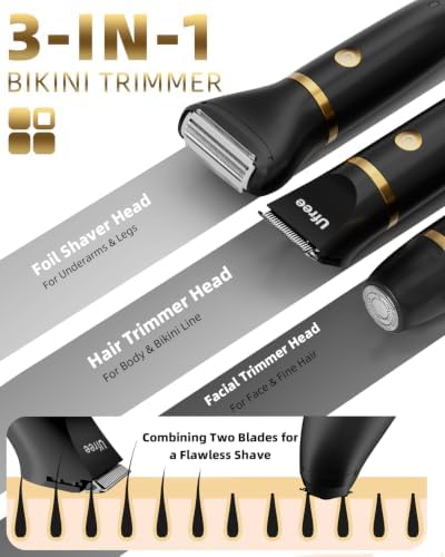 Ufree 3-in-1 Bikini Trimmer Electric Razors for Women, Gifts for Women - Image 2