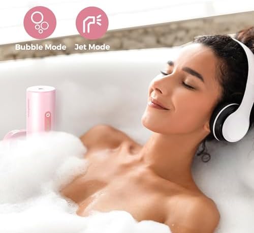 MOMFANN Bath Jets for Tub, Portable Jet Spa for Bathtub, Bubble/Jet Mode, 3-Level Adjustable, Idea Gift Bath Spa for Gifts for Women (Powder Pink) - Image 2