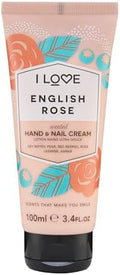 I LOVE English Rose Scented Hand and Nail Cream - Hand Cream for Dry Hands - Vitamin E, Coconut Oil, and Shea Butter - Silicone Free - 3.4 oz by ILove