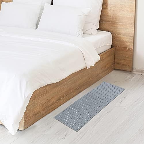 Bambo Bath Mat Bathroom Runner Long Large Rugs Floor Wood Shower Bathtub Waterproof Non Slip Accessories 16x48 Inch Easy to Clean, Grey,1 pc - Image 5