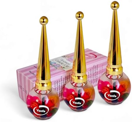 Vanfa Scented Cuticle Oil Infused With Real Flower 0.42 Fl oz (Scent: Peach, Pack of 3) by VanfaBeauty