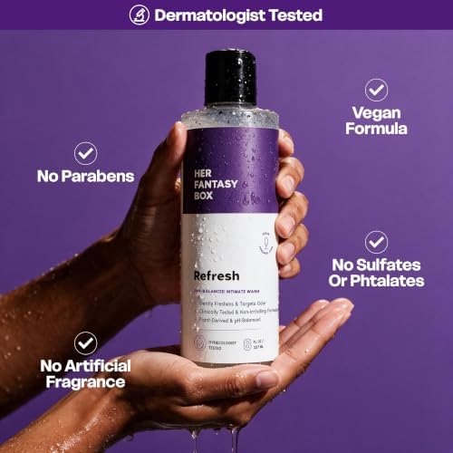 Her Fantasy Box | Refresh pH Balancing Shower Gel - Natural Feminine Hygiene Solution for Gentle Cleansing, Odor Control, and Skin Nourishment - pH-Balanced Formula for All Skin Types (16 oz) - Image 5