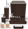 XLHOMO Bathroom Accessories Set - 10PC Gorgeous Brown Bathroom Set by BetterbathroomwithXLHOME