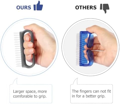Larbois Handle Grip Nail Brush, Hand Fingernail Brush Cleaner Scrubbing Kit Pedicure for Toes and Nails Men Women - Image 3