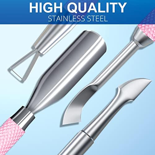 2PCS Mauve/Pink Purple Cuticle Pusher Tool and Scraper Nail Pusher - Image 6