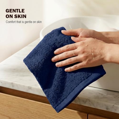 Utopia Towels 60 Pack Washcloths, 12x12 in, 100% Cotton, Navy - Image 3