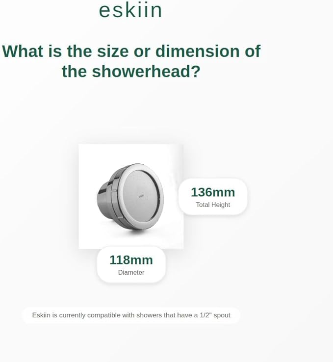 Eskiin Filtered Showerhead - Best Shower Head With Filters For Healthy Hair & Skin - High Pressure Water Softener For Hard Water - Reduce Dandruff, Protect Colored Hair, And Soothe Dry Skin (Chrome)