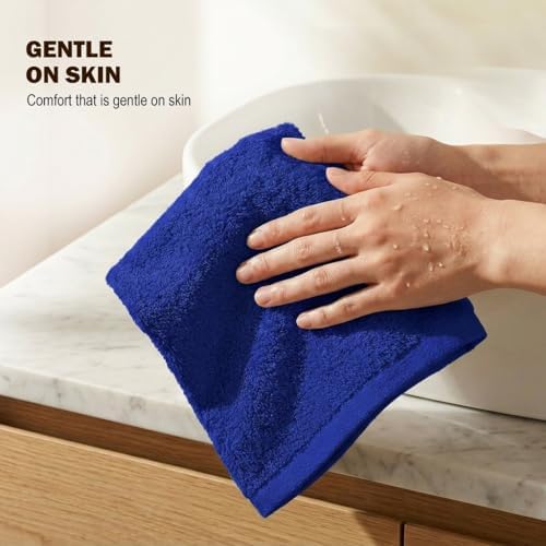 Utopia Towels 24 Pack Washcloths, 12x12 in, 100% Cotton, Royal Blue - Image 2