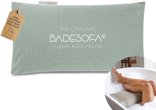 BADESOFA® Luxury Bathtub Pillow for Feet in Green, Quick-Drying by BADESOFA