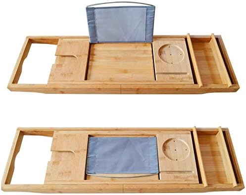 Bath Caddy Tray for Tub, Bamboo Bathtub Tray Caddy 29.5-42.9 inch Expandable with Wine Glass Holder, Book Stand and Phone Slot Luxury Bubble Bath Accessories & Spa Decor Distinctive Gift - Image 6