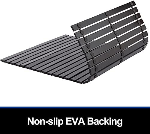 Bath Mat Bathroom Rugs Floor Wood Shower Bathtub Waterproof Non Slip Accessories 16x24 Inch Easy to Clean, Black, 1 pc - Image 2