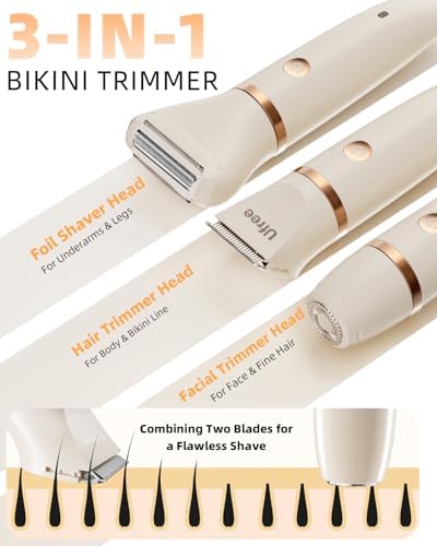 Ufree 3-in-1 Bikini Trimmer Electric Razors for Women, Gifts for Women - Image 2