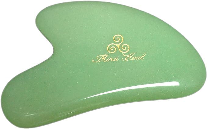 Jade Gua Sha Facial Tool – Guasha Face Massage Tool Lymphatic Drainage Massager, Face Sculpting Tool for Facial Lifting & Tightening, Anti-Wrinkles, Anti-Aging & Skin Rejuvenation (Heart Shape)