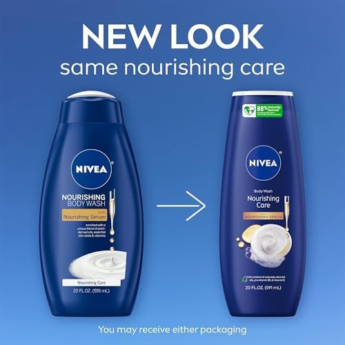 NIVEA Nourishing Care Body Wash, Nourishing Serum, 20 Fl Oz (Pack of 12) - Image 2
