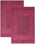 Superior Heavyweight Cotton Bath Mats, 2-Piece Rugs For Bathroom Accessories, Washable Rug For Shower, Toilet, Modern Decor, No Backing, Luxury Hotel And Spa Quality, Set of 2, 22" x 35", Burgundy by SUPERIOR