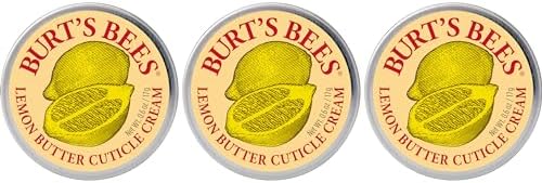 Burt’s Bees Lemon Butter Cuticle Cream, 100 Percent Natural Origin Hand Cream, 3 Tins, 0.6 oz. Tin by BurtsBees