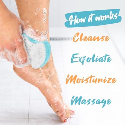 Spongables Pedi Scrub Foot Exfoliating 5+ Wash Travel Sponge, Clean & Fresh, 6 Count - Image 4