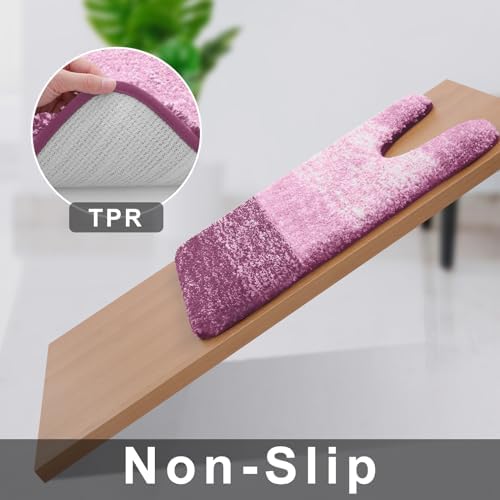 OLANLY Luxury Toilet Rugs U-Shaped 24x24, Soft Absorbent Microfiber Mat - Image 3