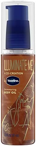 Vaseline Illuminate Me Shimmering Body Oil Created for Melanin Rich Skin, Illuminates Skin with Finishing Touch of Shimmer for Glowing Skin 3.3 oz by Vaseline