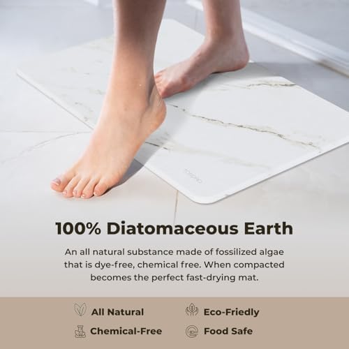 TOSORO - Stone Bath Mat Diatomaceous Earth Shower Mat Non-Slip Super Absorbent Diatomite Stone Bath Mats for Bathroom Floor Quick Drying Natural Easy to Clean (23.5 x 15) - Sandstone - Image 4
