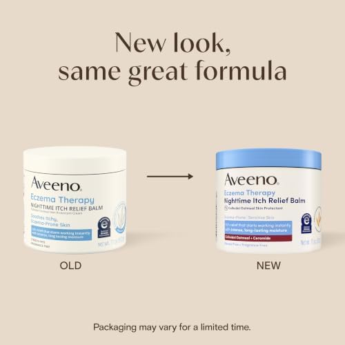 Aveeno Eczema Therapy Nighttime Itch Relief Body Balm, Colloidal Oatmeal Cream for Itchy Skin Relief, Moisturizing Balm for Sensitive, Eczema-Prone Skin, Steroid- & Fragrance-Free, 11 Oz - Image 2