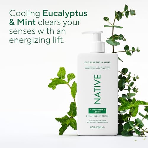 Native Body Lotion Contains Naturally Derived Plant-Based Moisturizers for Women and Men | Restores Dry Skin, Eucalyptus & Mint, 16.5 fl oz - Image 4
