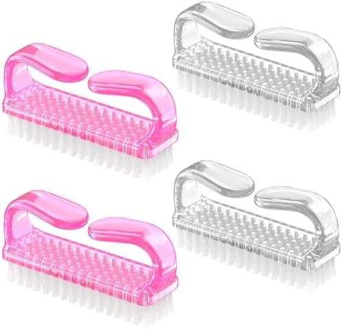 Larbois Handle Grip Nail Brush, Hand Fingernail Brush Cleaner Scrubbing Kit Pedicure for Toes and Nails Men Women (4 Pack) by Larbois