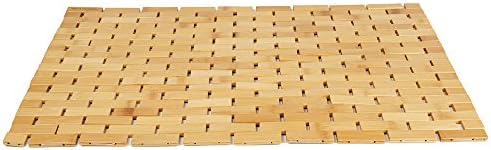 Mind Reader Bath Mat, Shower Mat, Bathtub Mat, Bathroom Accessory, Wood, Rayon from Bamboo, 23.5"L x 16.5"W x 0.4"H, Brown by MindReader