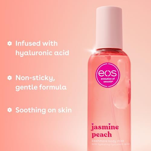eos Cashmere Body Mist, Jasmine Peach, Body Spray for Women, Hair Mist, Floral Perfume, Moisturizing, Hyaluronic Acid, Glycerin, Vegan, Cruelty-free, 6 fl oz - Image 5