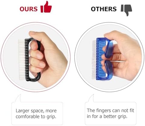 Larbois Handle Grip Nail Brush, Hand Fingernail Brush Cleaner Scrubbing Kit Pedicure for Toes and Nails Men Women (4 Pack) - Image 3