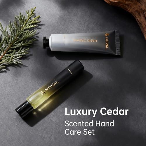 NOVAL Men's Hand Cream & Roll-On Cuticle Oil Set, Cedar Scent - Image 2