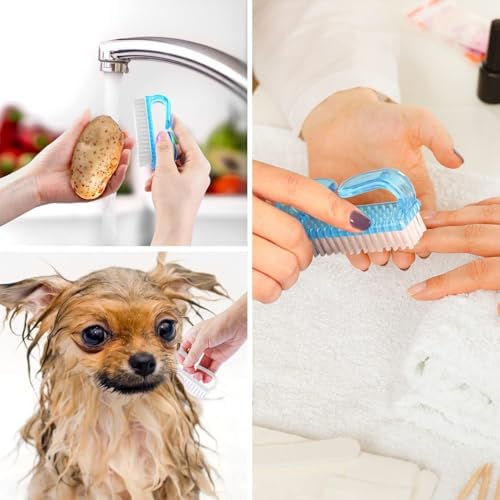 Larbois Handle Grip Nail Brush, Hand Fingernail Brush Cleaner Scrubbing Kit Pedicure for Toes and Nails Men Women (4 Pack) (Color-7) - Image 6