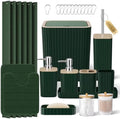 XLHOMO Bathroom Set - Green Bathroom Set with Shower Curtain and Rugs by BetterbathroomwithXLHOME
