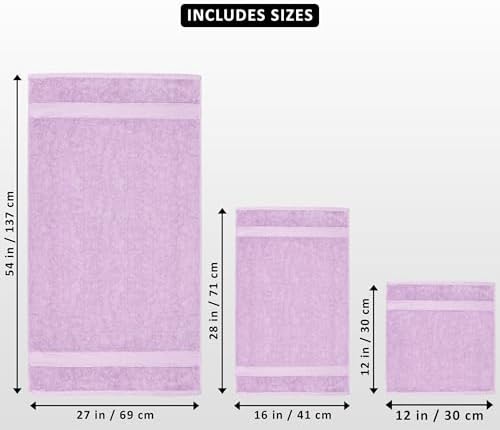 Utopia Towels 8 Piece Luxury Towel Set – Majestic Plush, Super Absorbent & Quicker-to-Dry, Thick 100% Ring Spun Cotton Towels for Bathroom, Spa & Hotel – 2 Bath, 2 Hand, 4 Washcloths, Lavender - Image 2