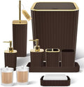 XLHOMO Bathroom Accessories Set - 10PC Gorgeous Brown Bathroom Set by BetterbathroomwithXLHOME