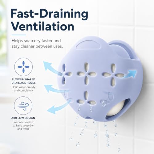 2-Pack Silicone Shower Steamer Holder with Suction Cups, 3.28 Inch Tray Set - Image 5
