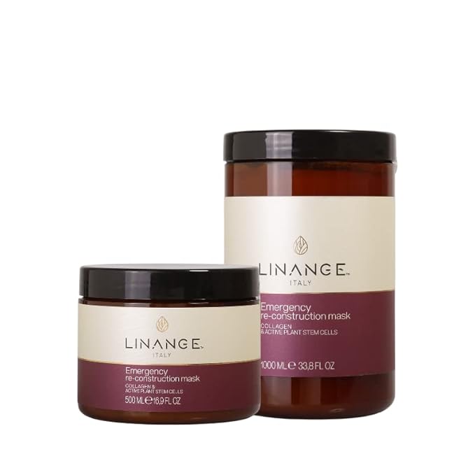 LINANGE Emergency Reconstruction Mask for Very Damaged Hair - Nourishing Hair Treatment, 500ml / 16.9 oz.