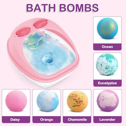 Kids Foot Spa Kit for Girls Ages 6-12, Nail Art Set, Birthday Gift - Image 3