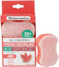 Spongables Pedi Scrub Foot Exfoliating 20+ Wash Sponge, Watermelon, 1 Count by Spongeables