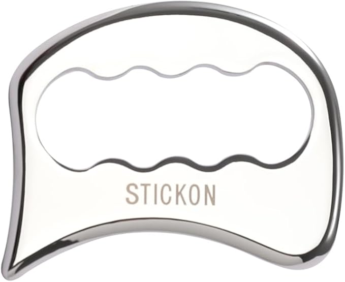STICKON 2 in 1 Stainless Steel Gua Sha, Acupressure Pen, Physical Therapy Tools, Massage Scraper, IASTM Tools, Trigger Point Massage Tool Relief Pain Tools for Full Body(STICKON-60)