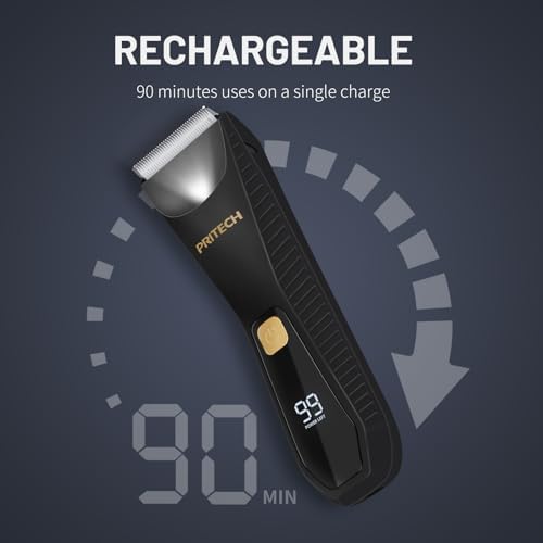 PRITECH Manscape Body Hair Trimmer - Waterproof Pubic Hair Ball Trimmer, Ceramic Blade Shavers Electric Razors for Men with USB-C Charging, Wet/Dry Use, Nick-Free Mens Grooming Kits, Gifts for Men - Image 4