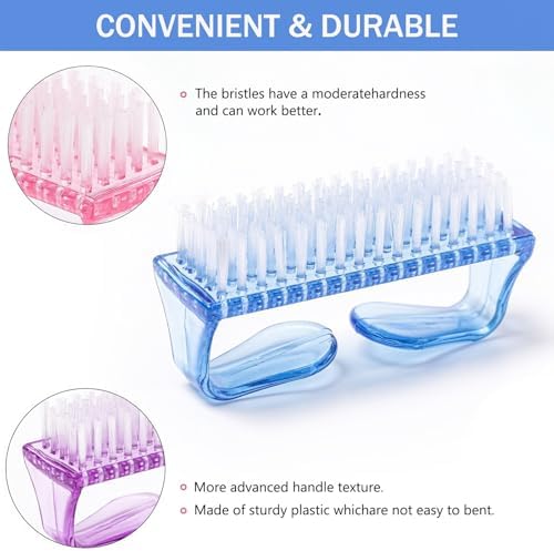 Handle Grip Nail Brush, Hand Fingernail Scrub Cleaning Brushes for Toes and Nails Cleaner, Pedicure Scrubbing tool kit for Men and Women 5 Pack (Multicolor) - Image 2