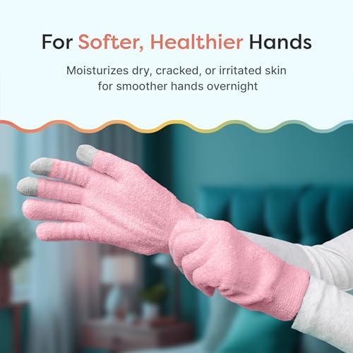 ZenToes Moisturizing Gloves for Dry Hands, Media Tips, Fuzzy, 1 Pair - Image 2