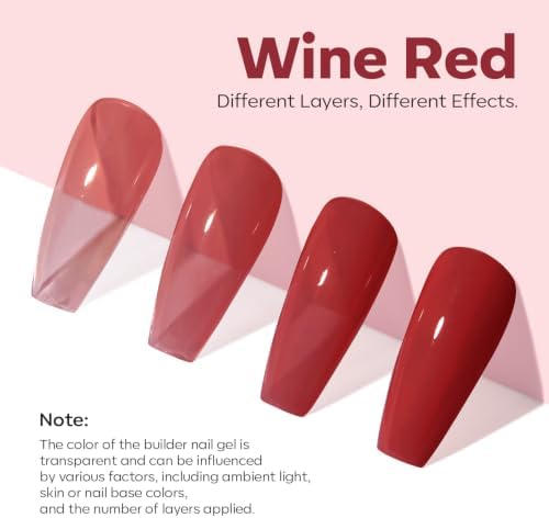 Modelones Nail Strengthener and Growth, Dark Red Nail Polish Nail Hardener - Image 6
