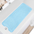 TEESHLY Bath Tub Shower Mat, Non Slip Bathtub Floor Liner Mats with Suction Cups and Drain Holes, Machine Washable Bathmat for Bathroom Floor Safety, 40 x 16 Inch, Sky Blue by TEESHLY