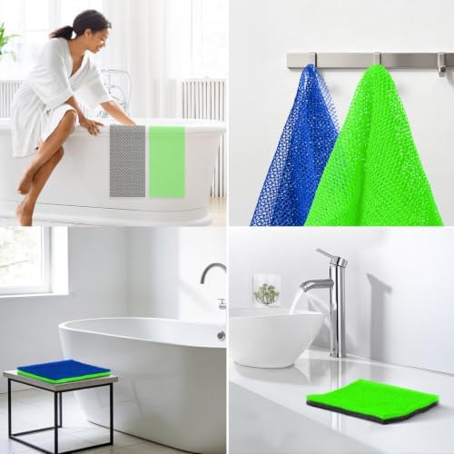 UJFQBH African Net Sponge Authentic 3 Pack, the Gentle Exfoliating Body Scrubber that Unclogs Pores, Reaches Your Back, Dries Fast, and Leaves Skin Smooth Day After Day（Black,Blue,Green） - Image 7