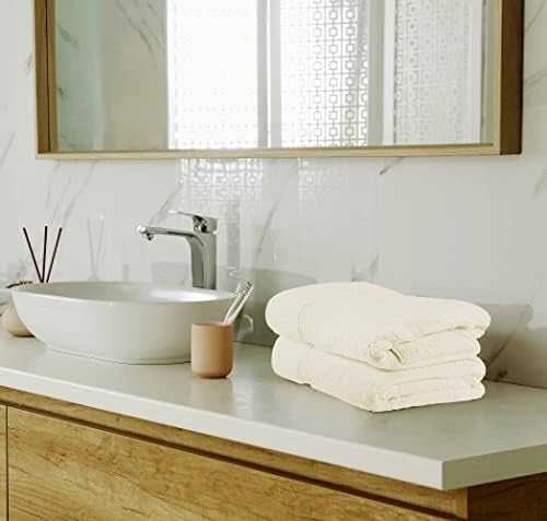 Utopia Towels 8 Piece Majestic Plush Luxury Towel Set, Cotton, Ivory - Image 6