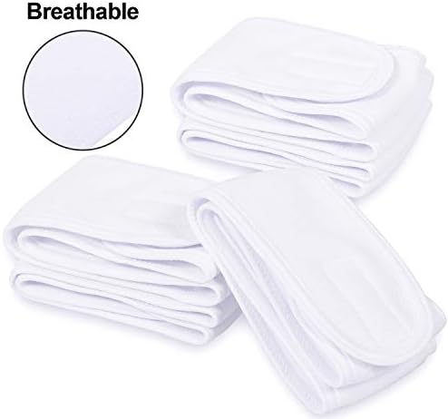 Whaline Spa Headband 4 Pcs White Makeup Hair Band Facial Head Wrap Hair Tie (Pack of 2) - Image 3